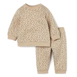 Beige Dotted Sweat Set